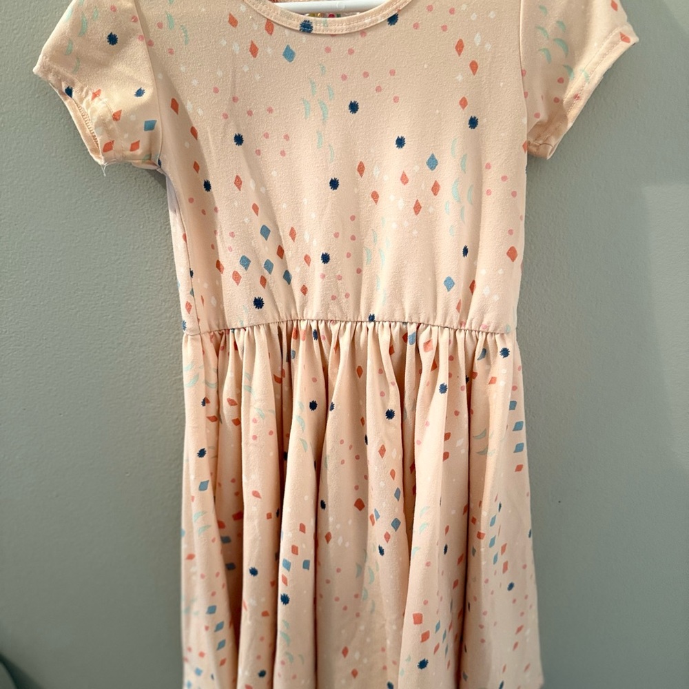 Dot Dot Smile Cream Dress with Colorful Patterns